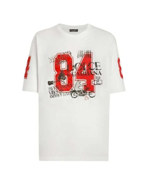 Dolce & Gabbana White Dolce & Gabbana Printed T-Shirt for men