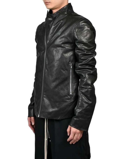 Rick Owens Black Padded Leather Jacket for men