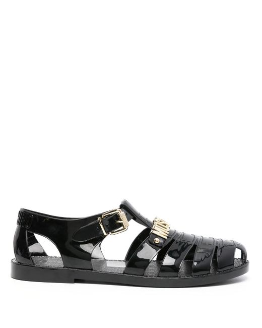 Moschino Black Sandals With Logo for men
