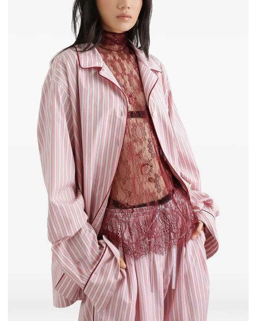 Dolce & Gabbana Pink Dolce & Gabbana Striped Shirt