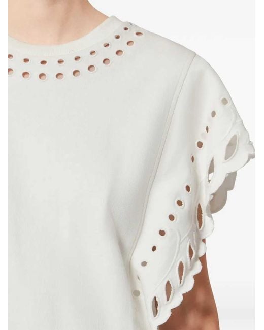Isabel Marant White Odyle Crew Neck Top