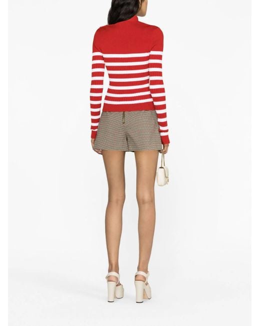 Balmain Red Striped Sweater