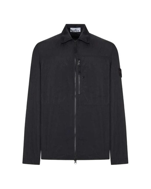 Stone Island Blue Compass-Motif Zip Jacket for men