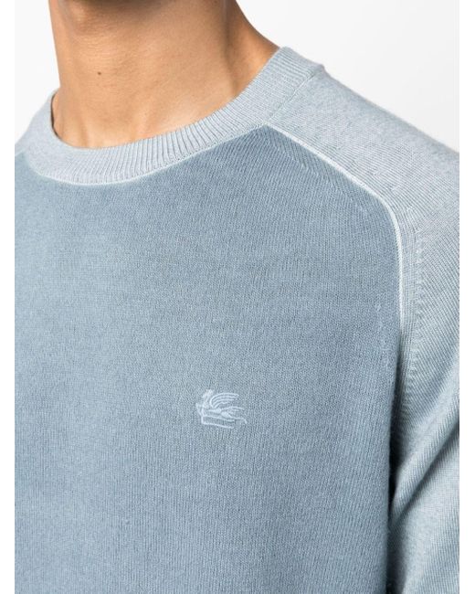 Etro Blue Crewneck Sweater for men