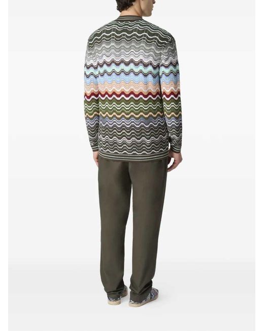 Missoni Gray Zigzag Cardigan for men