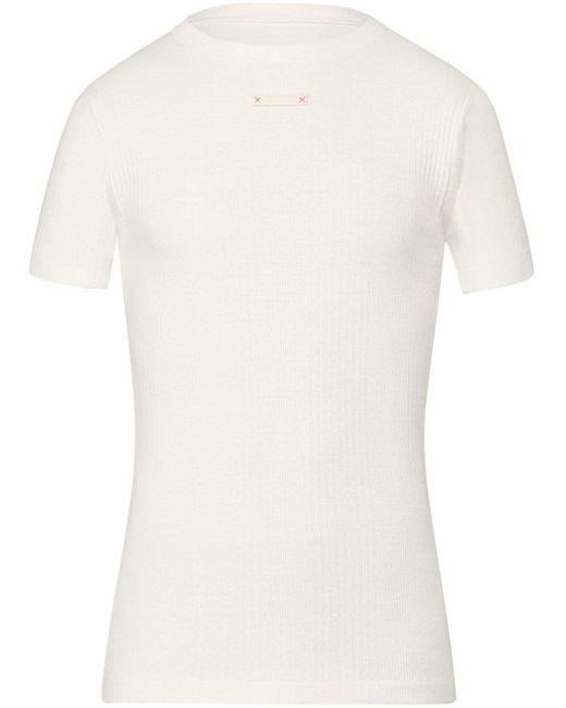 Maison Margiela White T-Shirt With Application for men