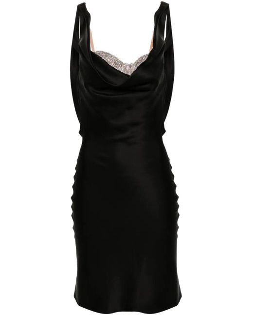 GIUSEPPE DI MORABITO Black Short Draped Dress