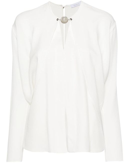 Rabanne White Blouse With Chain Detail
