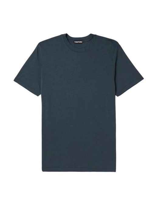 Tom Ford Blue Crew-Neck Short-Sleeved T-Shirt for men