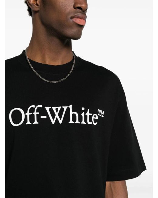 Off-White c/o Virgil Abloh Black Off- Big Bookish Skate Cotton T-Shirt for men