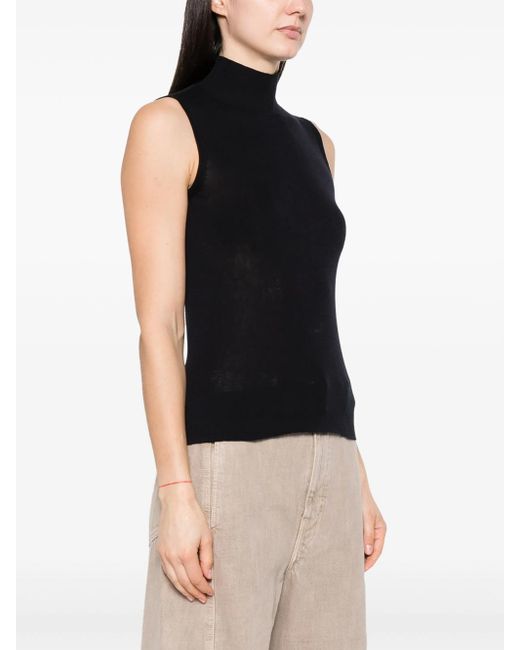 Lemaire Black High Neck Tank Top