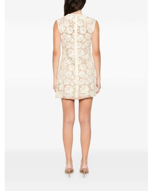 Self-Portrait Natural Short Dress With Embellishment