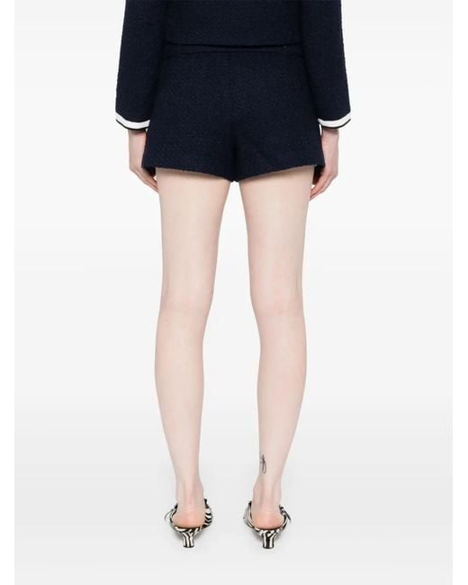 Self-Portrait Blue Bouclé Wool Skort