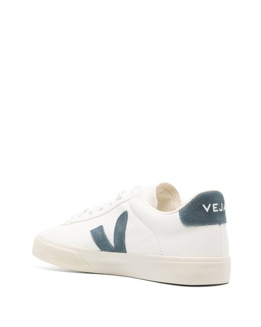 Veja White Campo Logo-stitched Low Top Leather Trainers for men