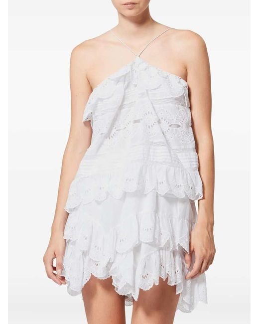 Isabel Marant White Prisha Ruffled Top