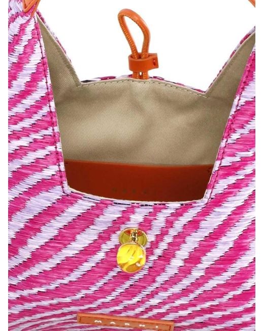 Marni Pink Trapeze Tote Bag With Logo
