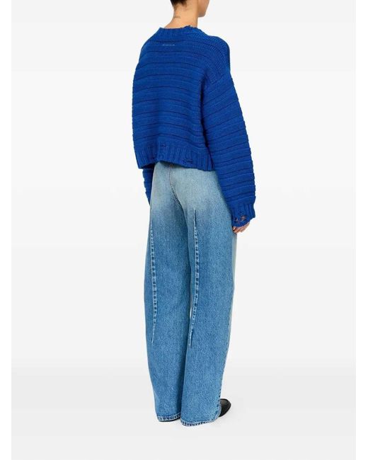 MM6 by Maison Margiela Blue Wool Sweater
