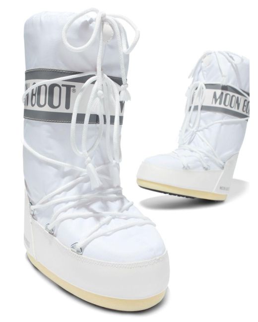 Icon stivali da neve in nylon di Moon Boot in White