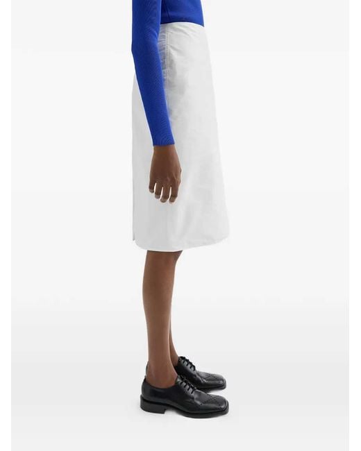 Jil Sander White Midi Skirt
