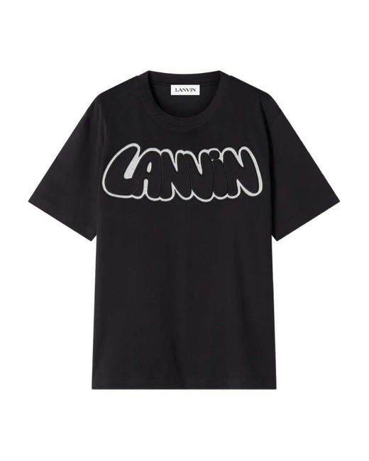 Lanvin Black T-Shirt With Applique for men