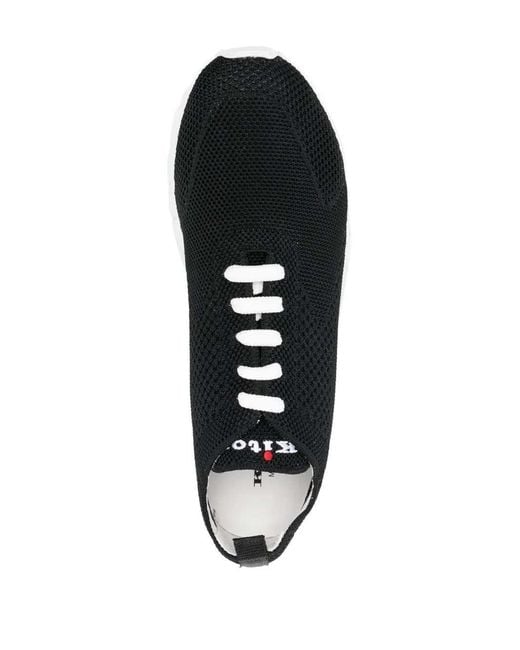 Kiton Black Embroidered Sneakers for men