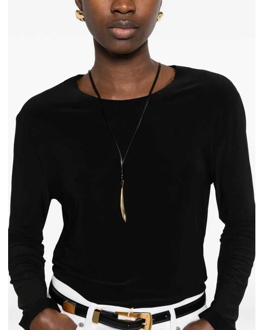 Norma Kamali Black Long-Sleeves Top