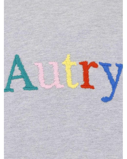 Autry Gray Heavyweight 120D Jersey Sweatshirt, Dark Melange Color