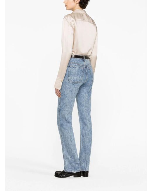 Khaite Blue Danielle High-Waisted Straight Jeans