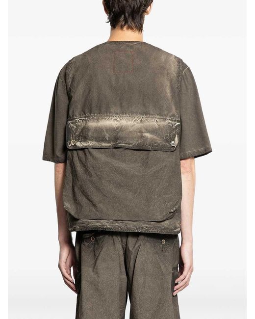Uma Wang Gray Coat With Buttons And Pockets for men