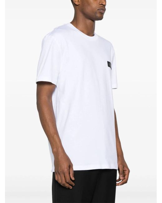 Moschino White T-Shirt With Logo Application for men