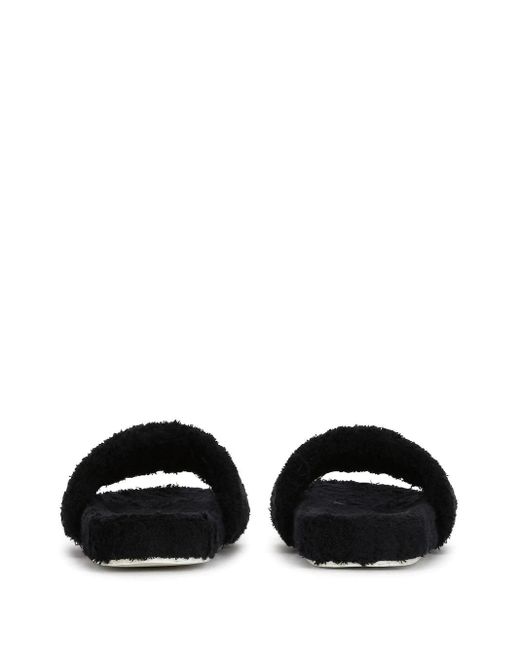 Dolce & Gabbana Black Slide Sandals With Logo Plaque for men