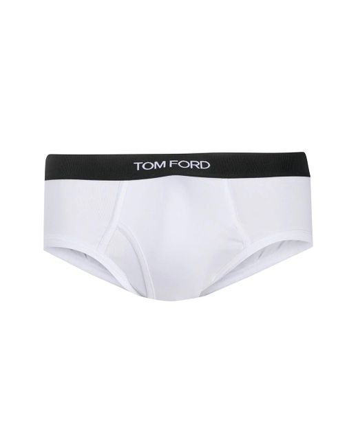 Tom Ford White Briefs With Logo Band for men