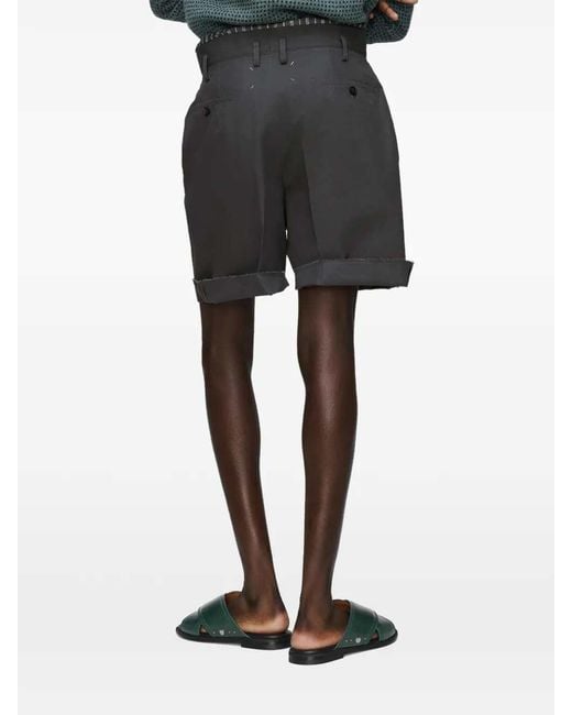 Maison Margiela Gray Pleated Bermuda Shorts for men