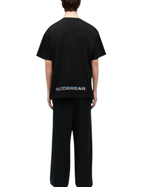 Gcds Black Graphic T-Shirt for men