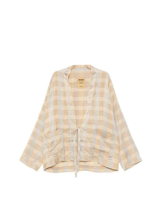 Uma Wang Natural Plaid Jacket for men