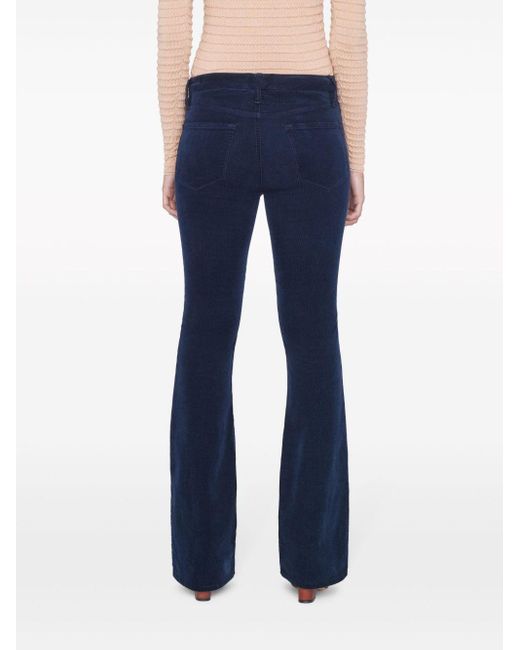 FRAME Blue Mid-Rise Flared Jeans