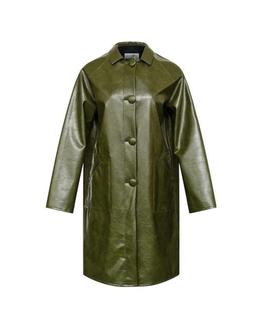 MM6 by Maison Margiela Green Single-Breasted Coat
