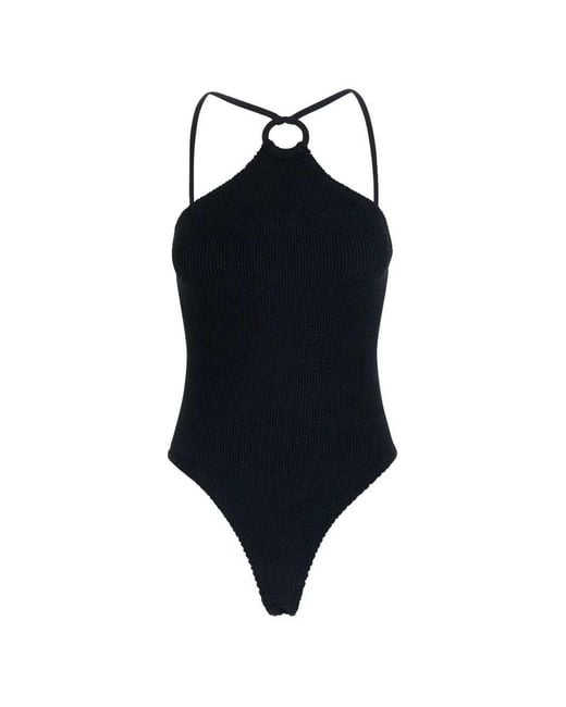 Hunza G Blue Costume Da Bagno Jasmine Con Effetto Stropicciato