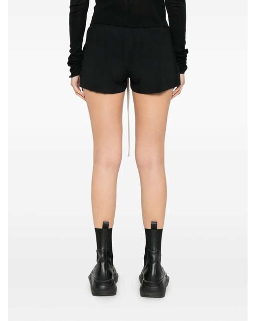 Rick Owens Black Mist-Colored Drawstring Shorts