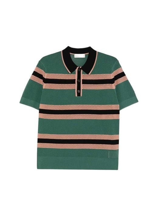Dries Van Noten Green "Mercy Stripe" Polo Shirt for men