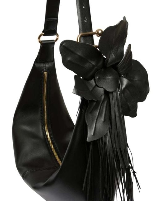 Sportmax Black Nappa Leather Hobo Bag