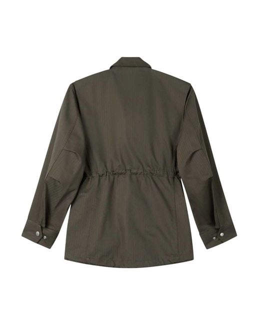 KENZO Green Paris Emblem' Cotton Herringbone Military Jacket for men