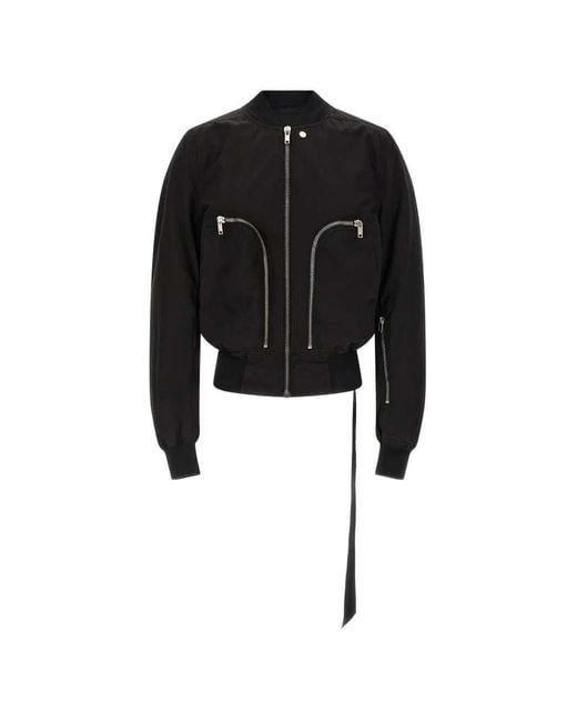 Rick Owens Black Bomber Jacket Bauhaus Flight for men