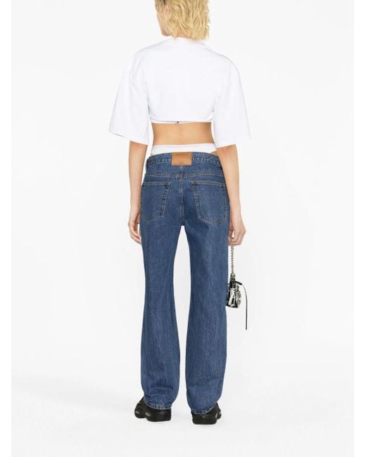 Alexander Wang Blue Straight Layered Jeans