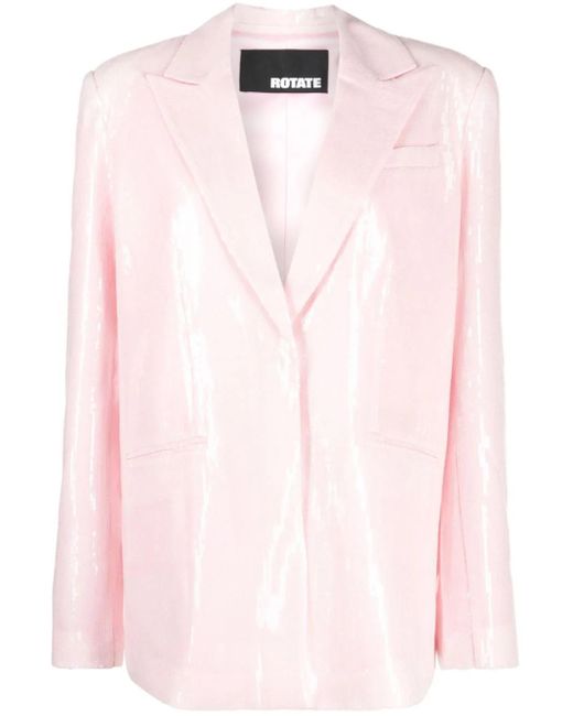 ROTATE BIRGER CHRISTENSEN Pink Sequin-embellished Blazer