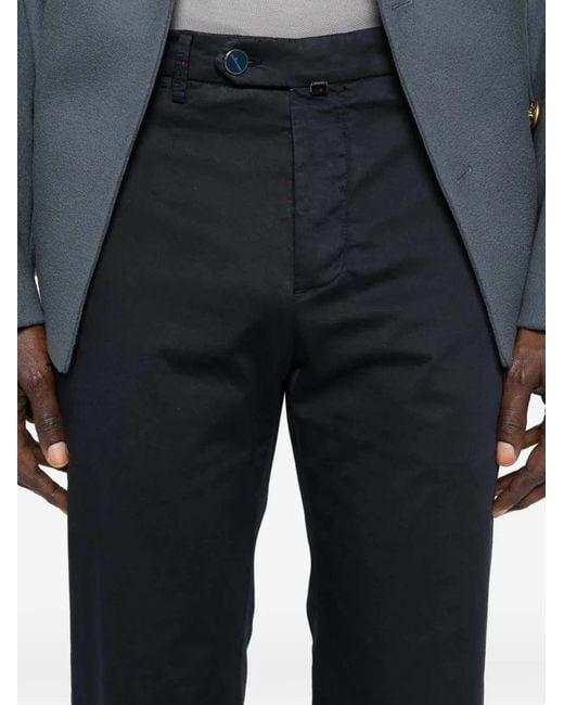 Kiton Blue Trousers With Belt Loops for men