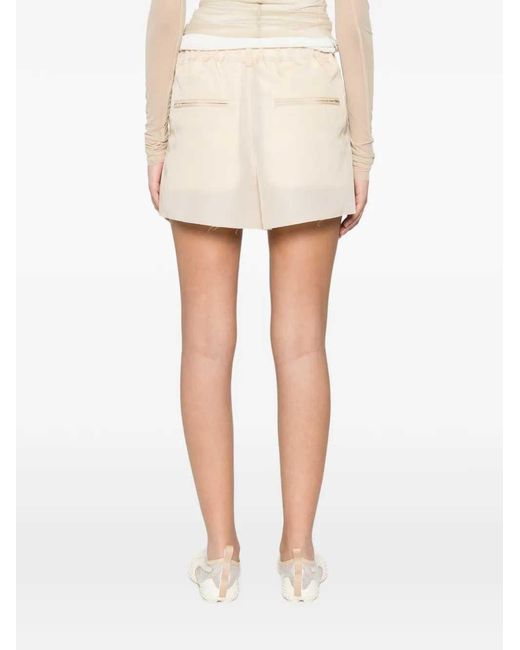 Rick Owens Natural Skirt With Layered Straps And Temple Cutout