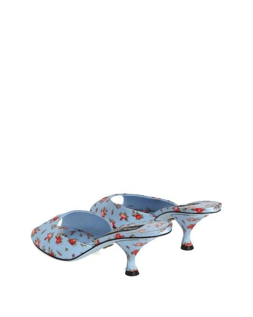 Dolce & Gabbana Blue Dolce & Gabbana Keira Satin Sandals