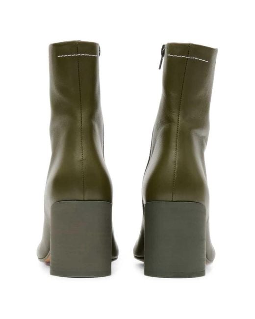 MM6 by Maison Margiela Green Anatomic 70Mm Ankle Boots
