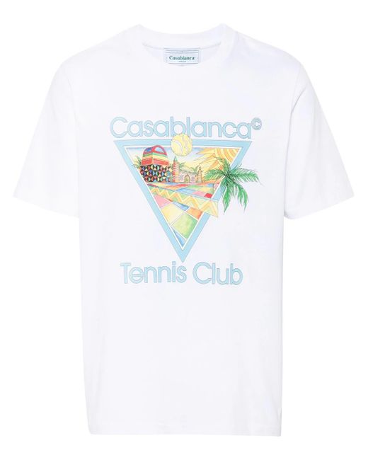 Casablancabrand White T-Shirt With Graphic Print for men